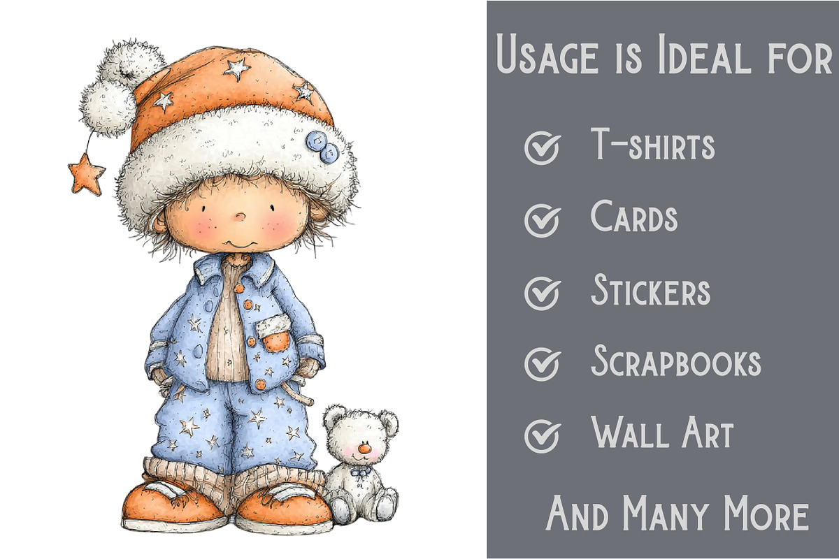 Whimsical Cute Christmas Boy Sublima, an Illustration by Pixels.Craft (Photo 3 of 6)