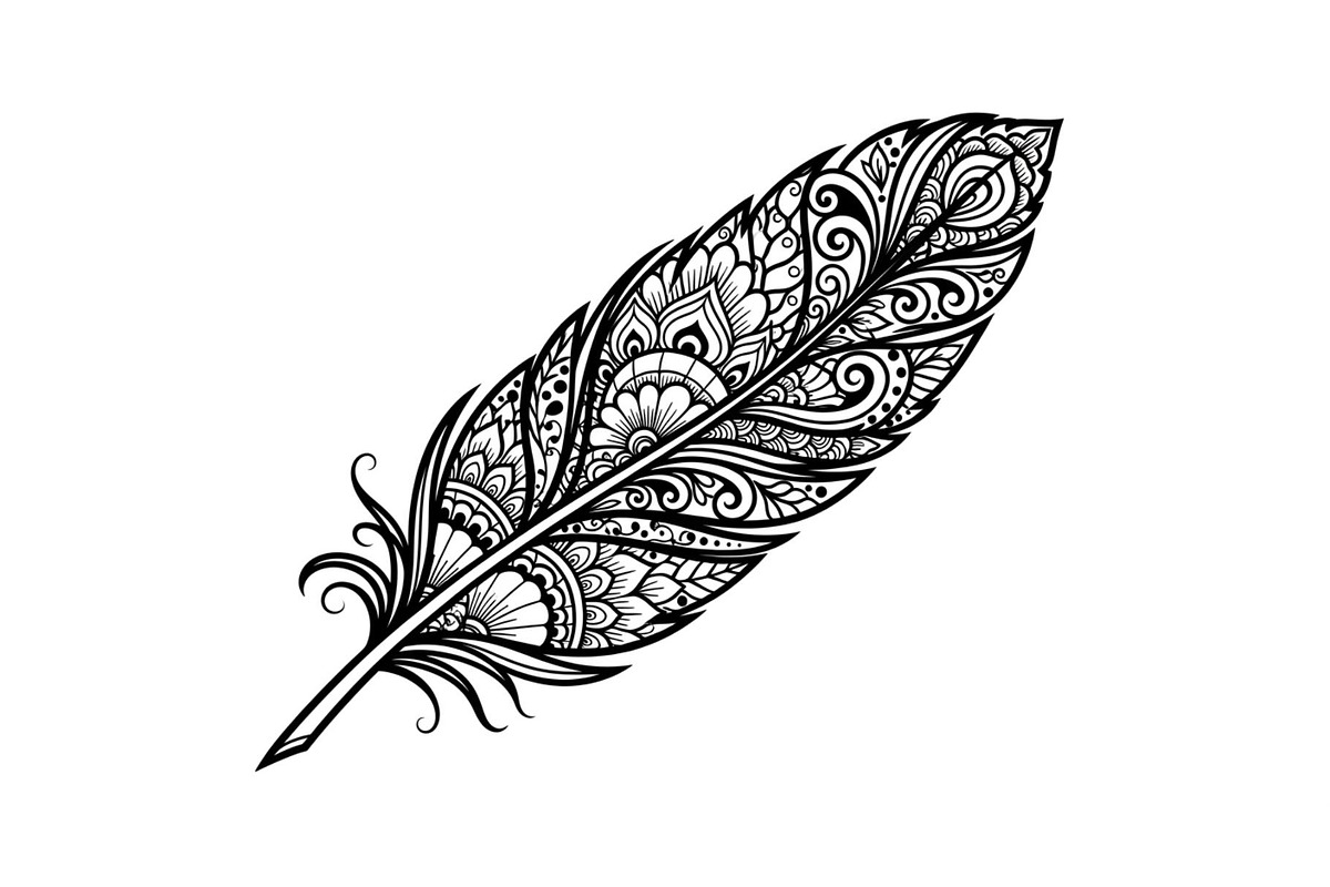 Ornamental Feather SVG Bundle, an Illustration by yasushie (Photo 23 of 31)