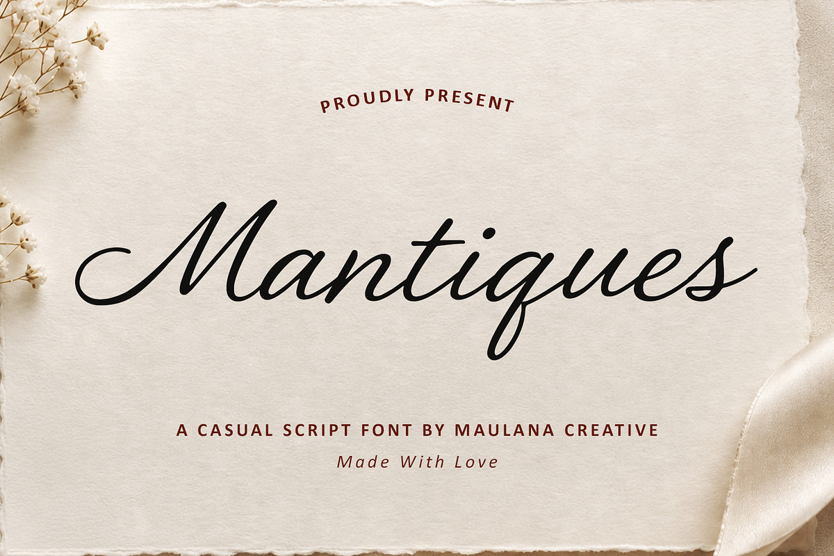 Mantiques Casual Script Wedding Font, a Script Font by Maulana Creative (Photo 1 of 7)