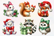 Cute Animals Christmas Clipart, an Illustration by Dream Creation (Thumbnail 5 of 7)