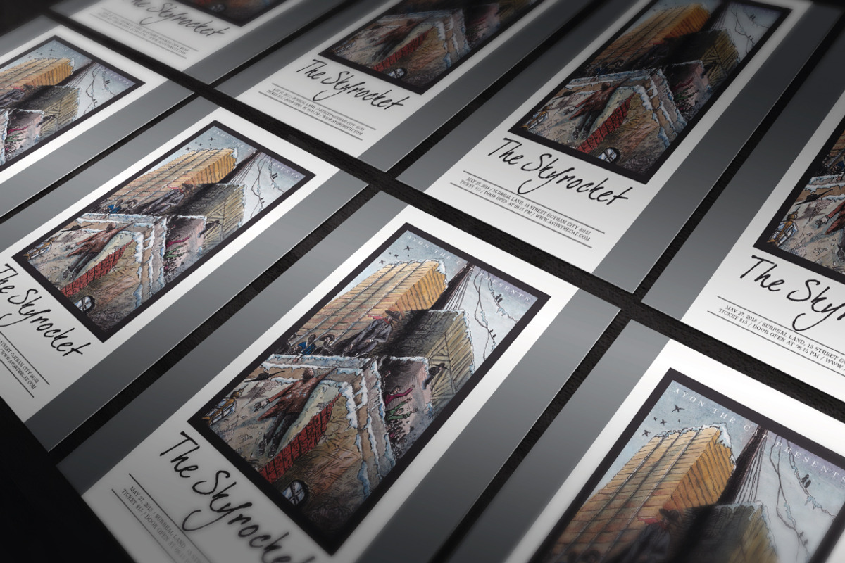 Watercolor Movie Scene Flyer, a Flyer Template by ashenterprise (Photo 4 of 5)