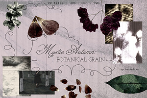 Mystic Autumn Botanical Grain, a Background Graphic by Anzhelika