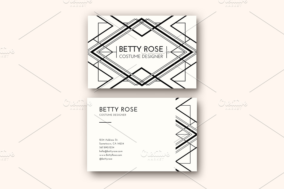 Modern Deco Business Card Templates, a Business Card Template by Nova Donna (Photo 1 of 5)