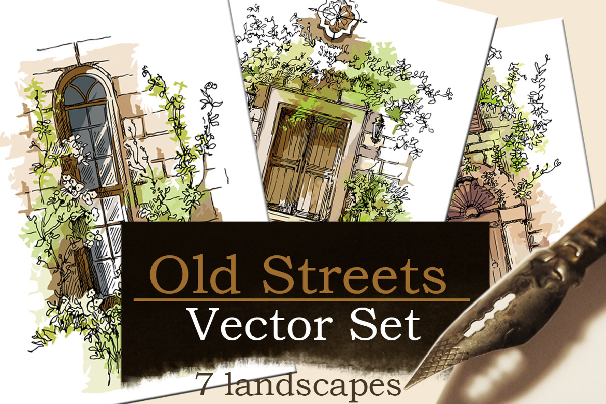 Set of Old Street landscapes, a Texture Illustration by Penndpaper (Photo 1 of 5)