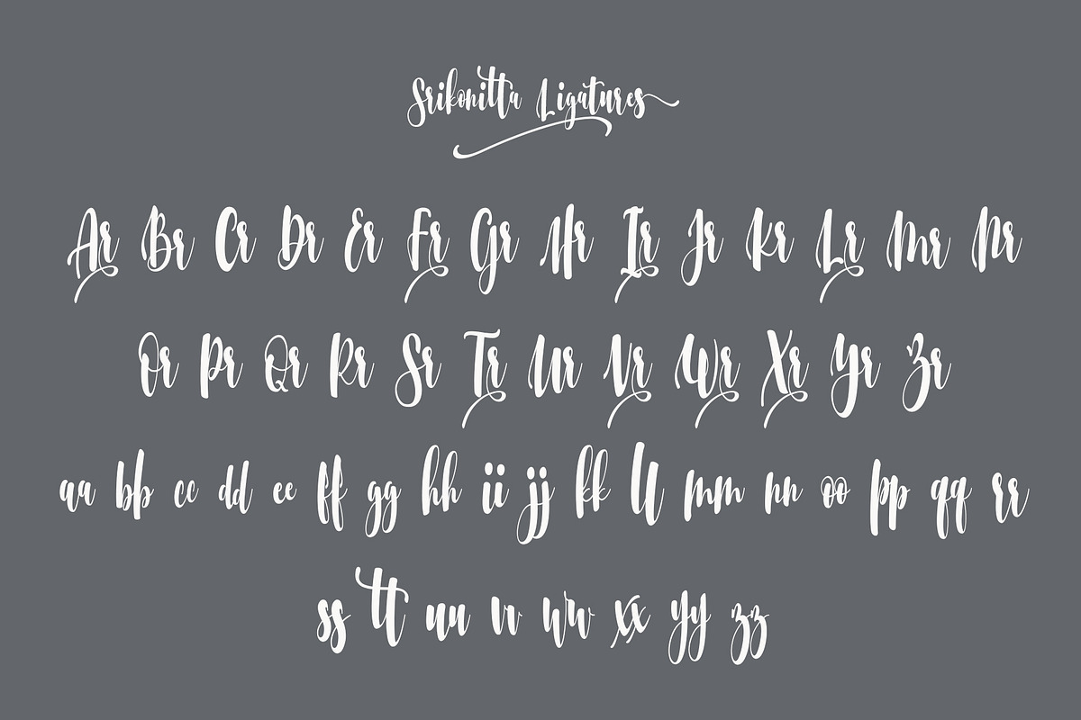 Srikonitta Script + Free Vectors, a Script Font by Aldedesign (Photo 9 of 11)