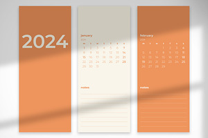 Coral Printable 2024 Calendar