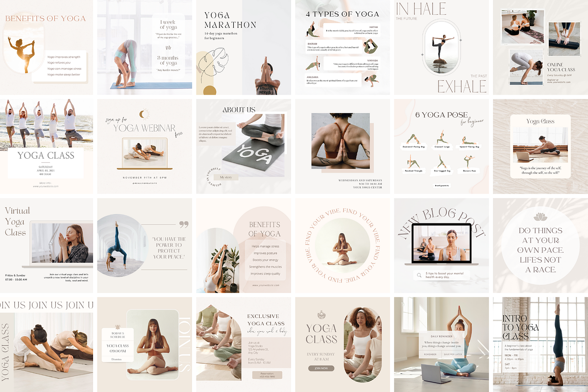 Yoga Instagram Template CANVA, a Social Media Template by ShopRShop