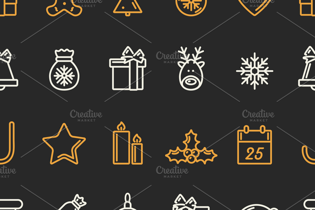 Christmas Card, 20 Icons and Pattern, a Card Template by Snitovets (Photo 3 of 3)