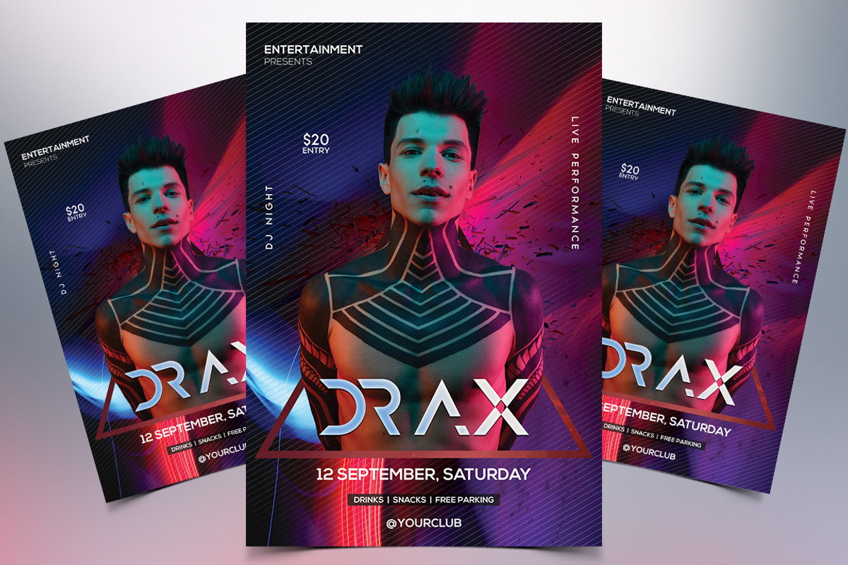 DJ Night PSD Flyer Template, a Flyer Template by Naim Selmani (Photo 1 of 3)