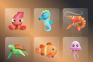 Sea Life 3D Illustration