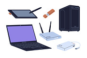 Computer accessories, PC devices set, a Technology Illustration by Good Studio (Thumbnail 2 of 4)