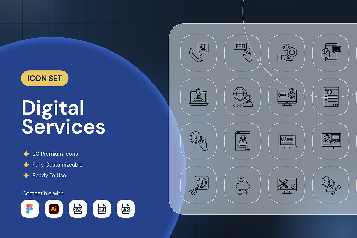 Digital Services Icon, an Outline Icon by Nathaya Studio (Photo 1 of 2)