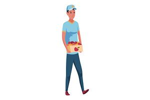 A Person Carrying a Box Full of, a Person Illustration by the8monkey