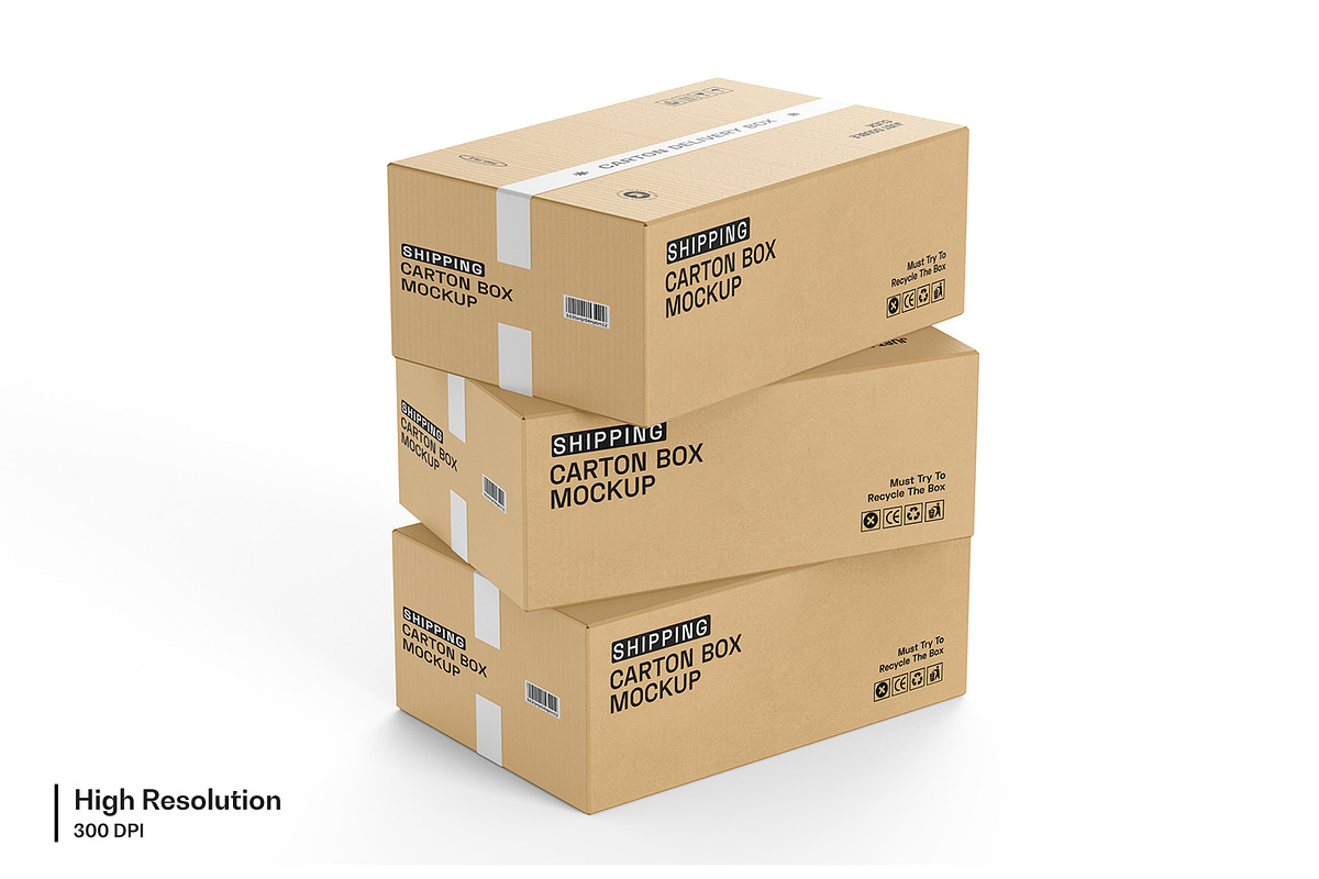 Cardboard Box with Tape Mockup, a Packaging Mockup by RamStudio2 (Photo 11 of 16)