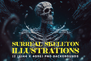 12 Surreal Skeleton Illustrations 6K