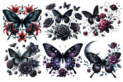 Black Butterfly Watercolor Clipart, an Illustration by Designworld (Thumbnail 5 of 6)
