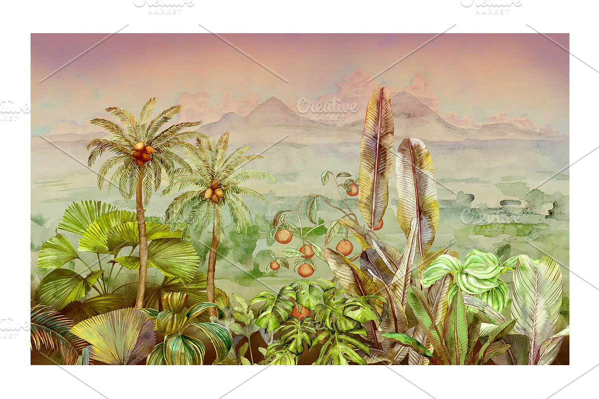 Equatorial. Tropical landscape, a Background Graphic by emeraldthue (Photo 12 of 17)