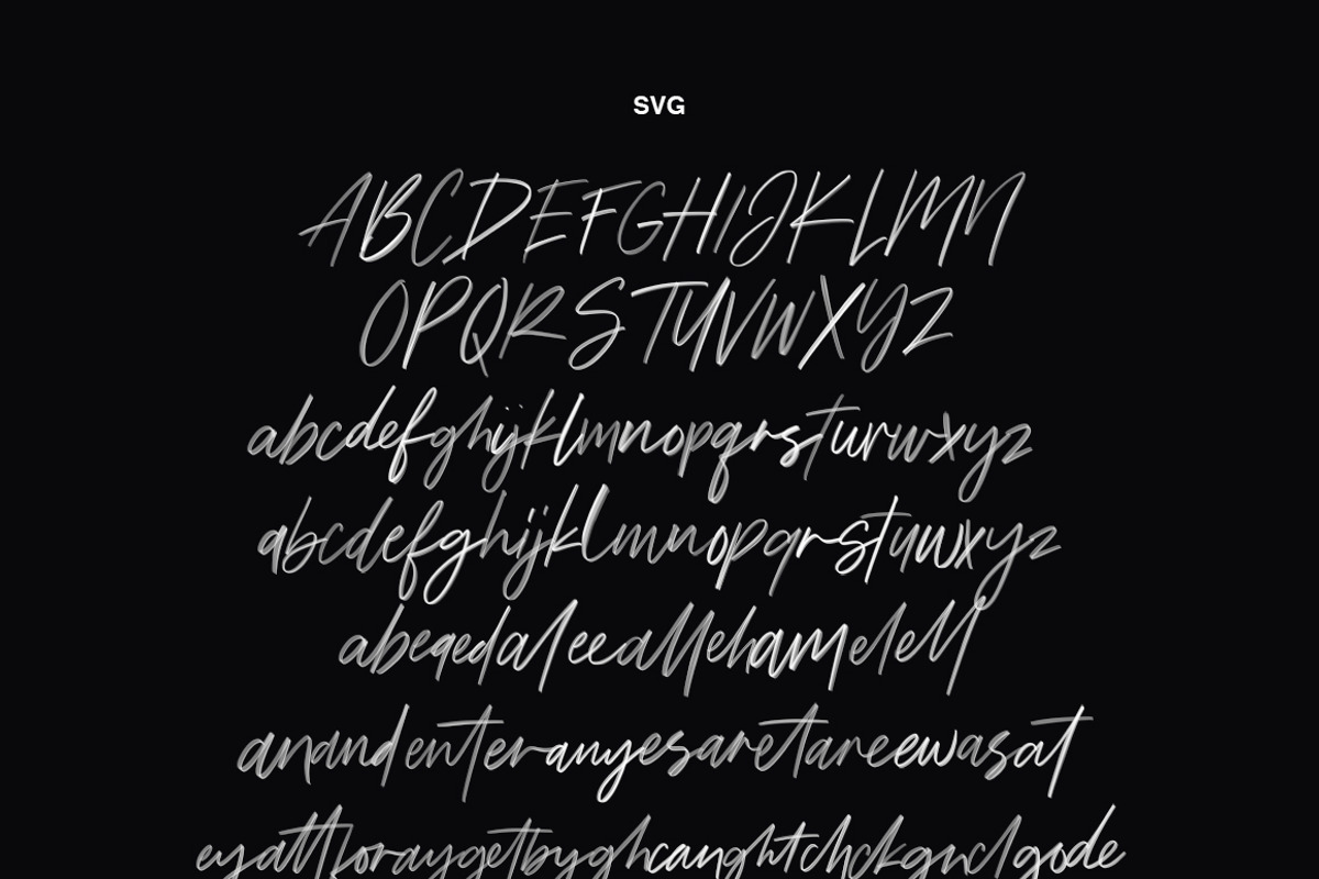 Triester SVG Brush Font Free Sans, a Script Font by Maulana Creative (Photo 8 of 11)