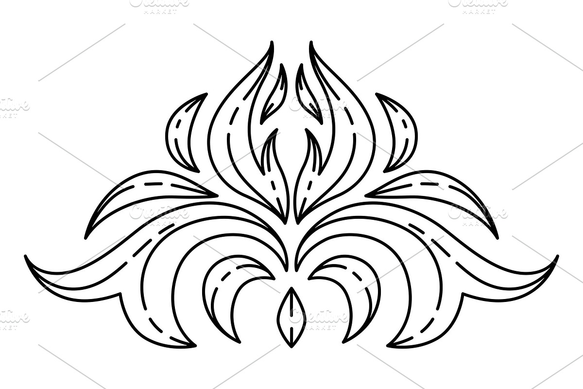Floral element in baroque style., a Decorative Illustration by incomible