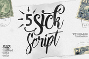 5 Sick Script, a Script Font by Twicolabs Fontdation (Thumbnail 1 of 11)