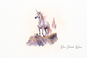 Magical Unicorn Watercolor Clipart