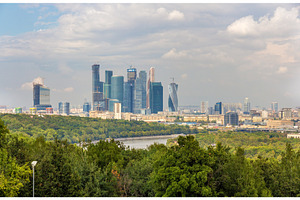 View of moscowcity from sparrow hills park featuring moscow, city, and, an Architecture Photo by Leonid Andronov