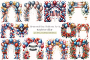 Memorial Day Balloon Arch Clipart, a Seasonal Illustration by DreamArtGraphic (Thumbnail 1 of 4)