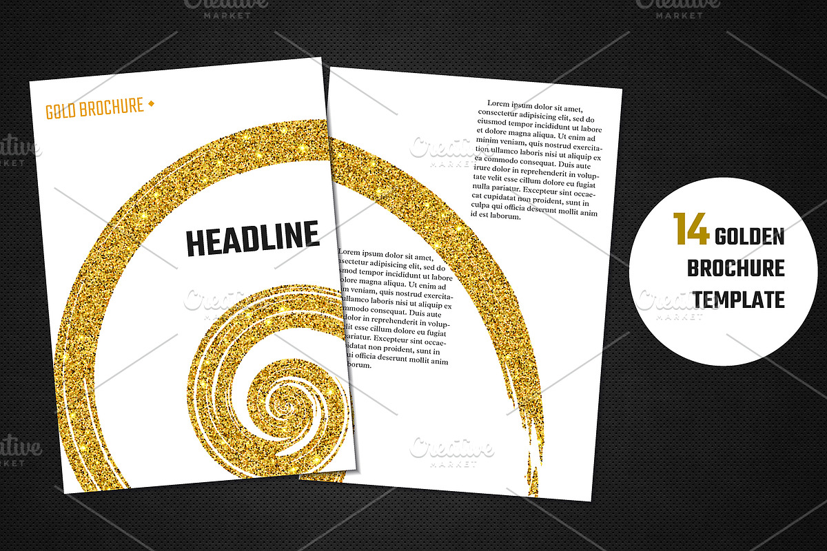 Golden Brochure Template, a Brochure Template by Katyr (Photo 1 of 3)