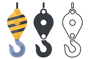 Crane hook icon. Black and white, an Illustration by Vectorbuum