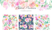 pastel peonies watercolor clipart, a Decorative Illustration by Sawango Designs (Thumbnail 5 of 6)