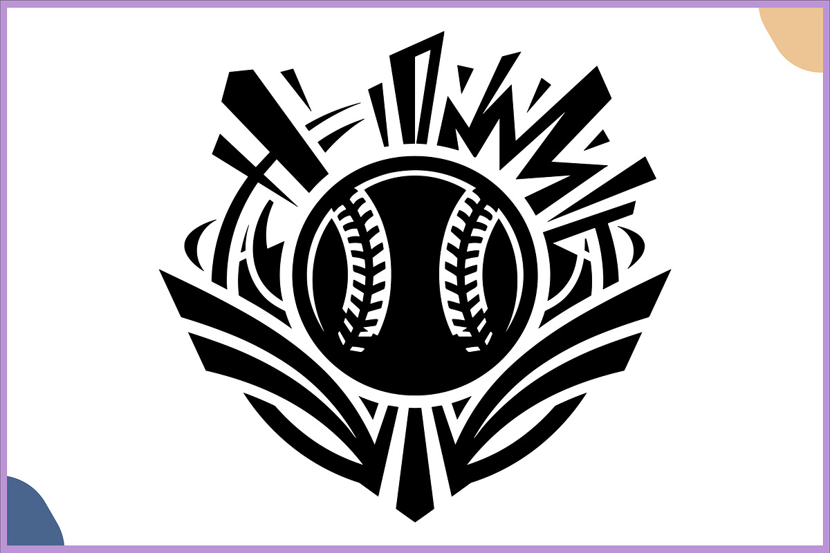 Tribal Baseball Badge Vector SVG PNG, a Sport Illustration by Gfx Expert Team (Photo 3 of 3)