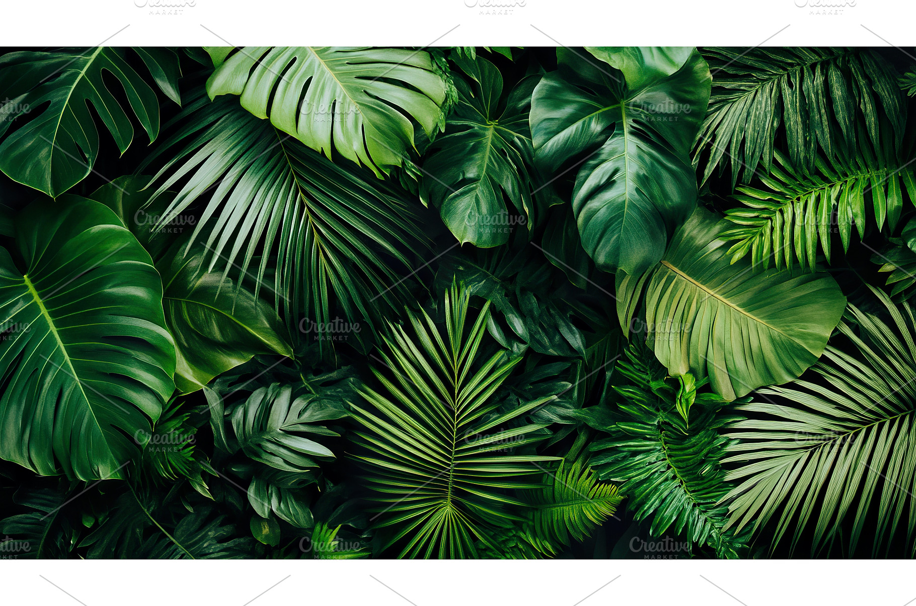 Lush green tropical leaves with, a Nature Photo by Lermont51