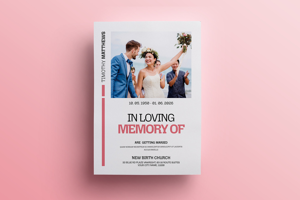 Heaven Funeral Program Template, an Invitation Template by Creatiya Type (Photo 5 of 6)