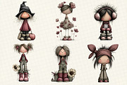 Whimsical Girls Clipart Bundle, an Illustration by DreamCafeArt (Thumbnail 3 of 8)