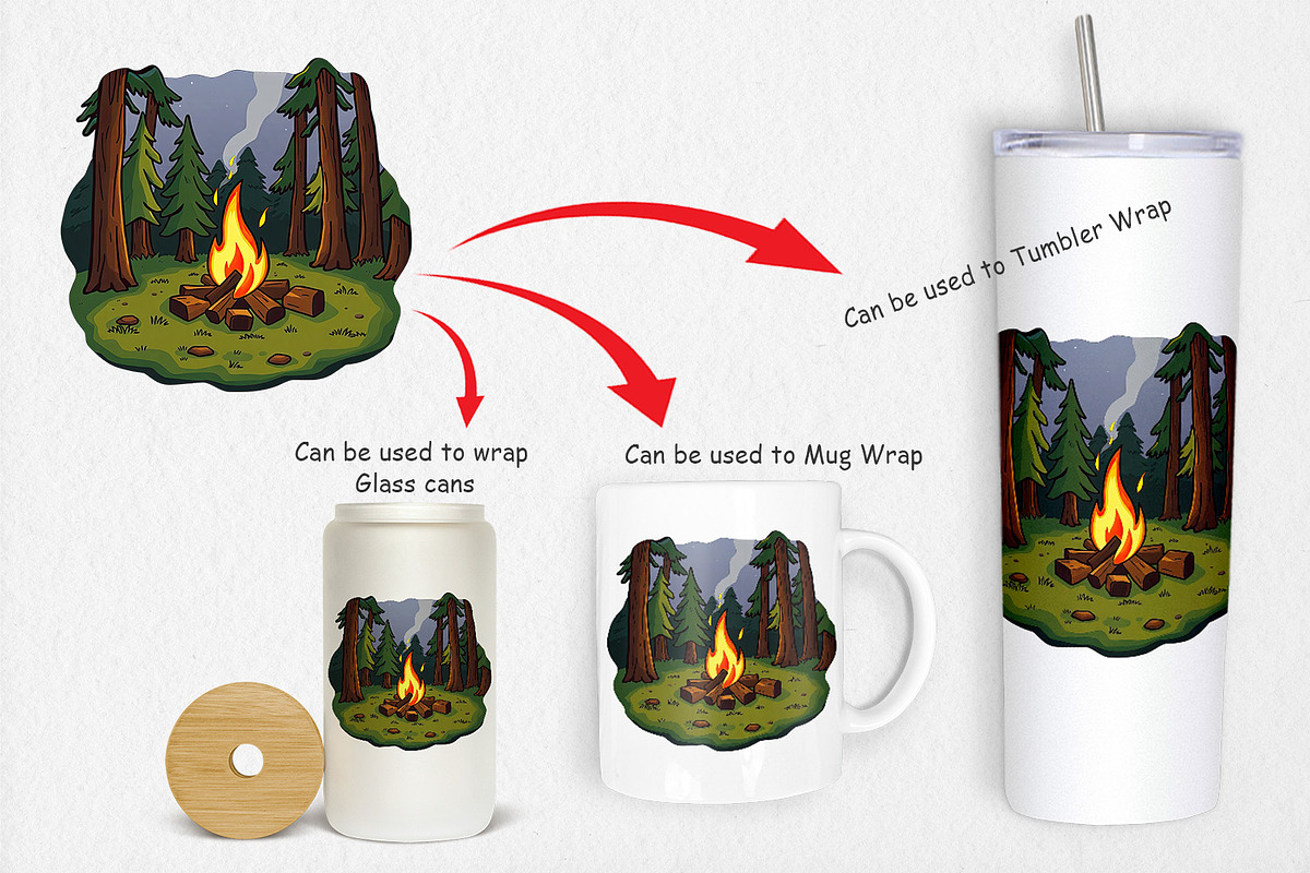 Forest Campfire Clipart, a Graphic by Artnoy (Photo 4 of 5)
