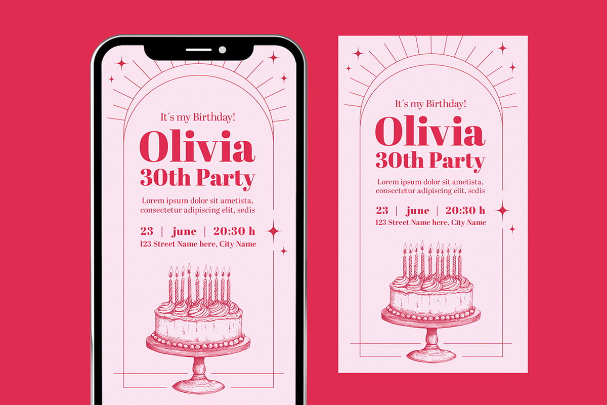 Birthday Invitation + Menu, a Design Template by McLittle Stock (Photo 4 of 4)
