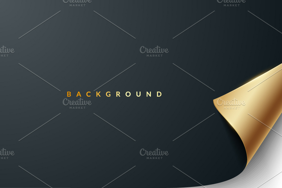 Golden Peeled Corner Background, a Background Graphic by Black White Mouse Design