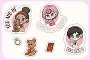 Valentine Chibi Art Sticker 1, an Illustration by vectstudio (Thumbnail 2 of 3)