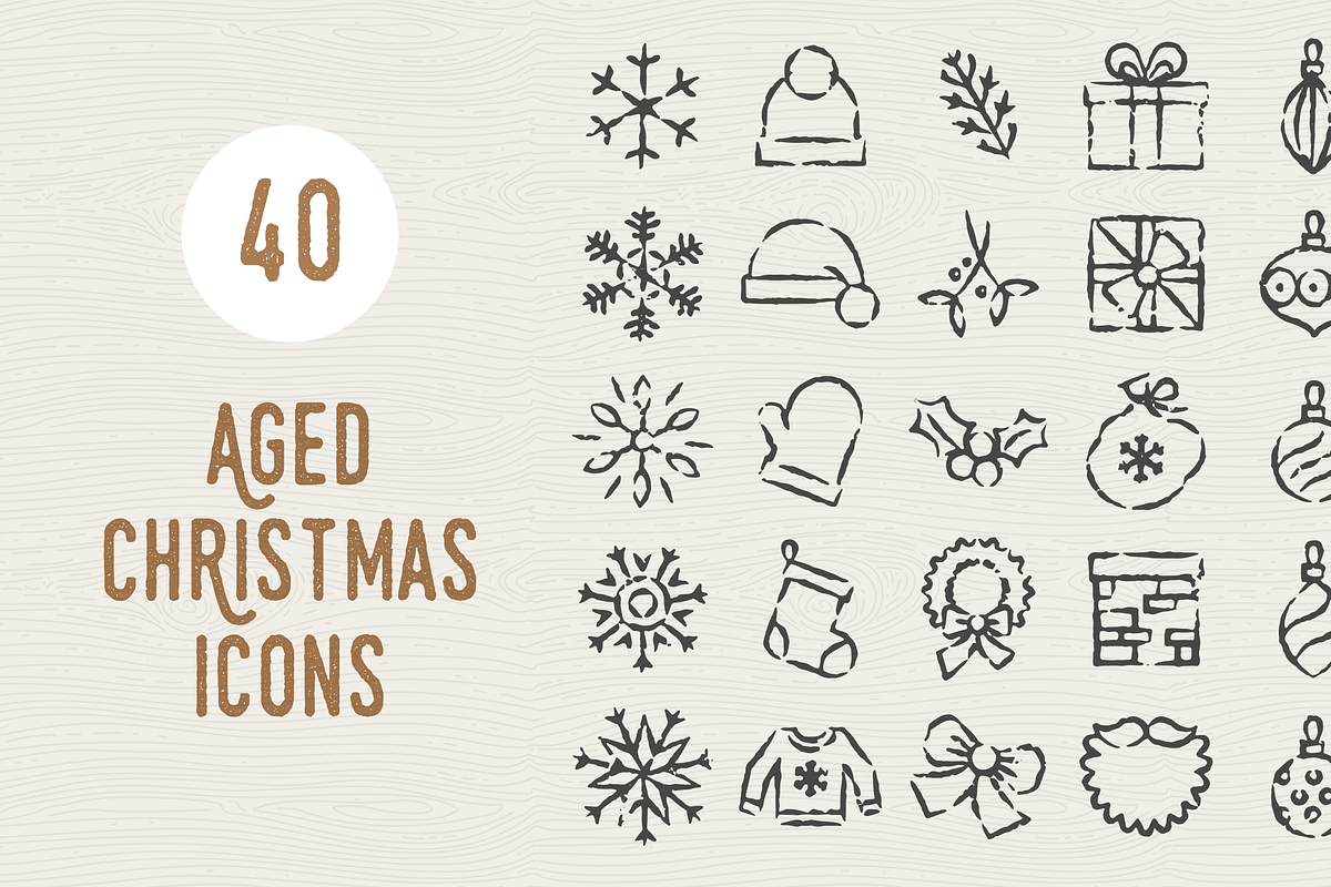 40 Aged Christmas Icons, a Seasonal Illustration by Selma’s Patty (Photo 1 of 2)