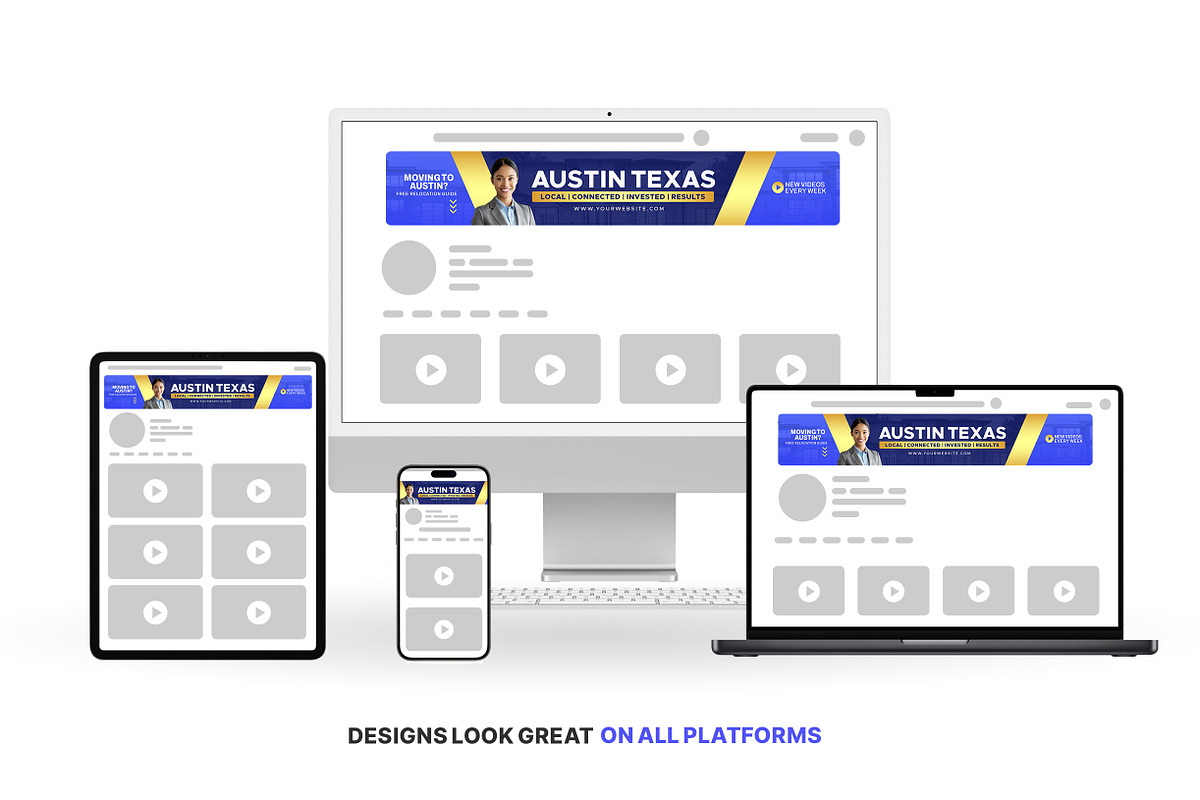 Realtor YouTube Banner Bundle Pack, a Social Media Template by Vaughn Studios (Photo 4 of 7)