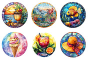 Summer Stained Glass Sublimation, an Illustration by SinaCreation (Thumbnail 2 of 5)