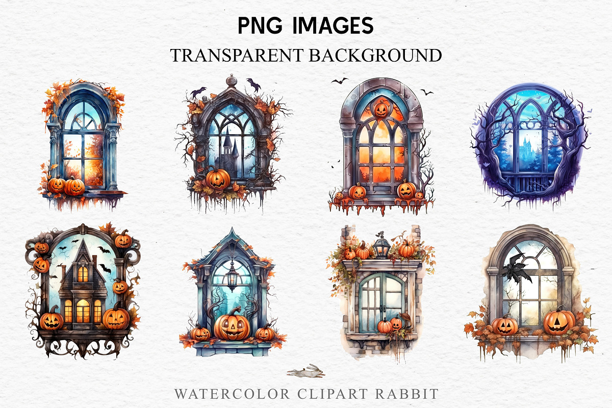 Halloween Pumpkin Window Spooky Art, a Seasonal Illustration by Rabbit Heart (Photo 3 of 10)