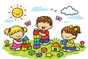 Kids Playing Blocks Illustration, a Person Illustration by Aarley Kaiven (Thumbnail 3 of 3)