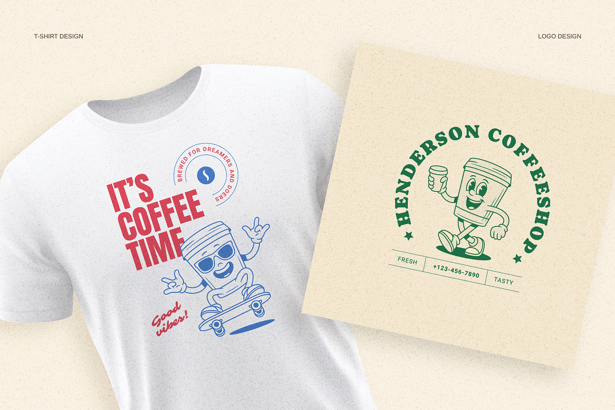 Coffee Cup Cartoon Mascot Character, a Food Illustration by Vasya Kobelev (Photo 7 of 8)