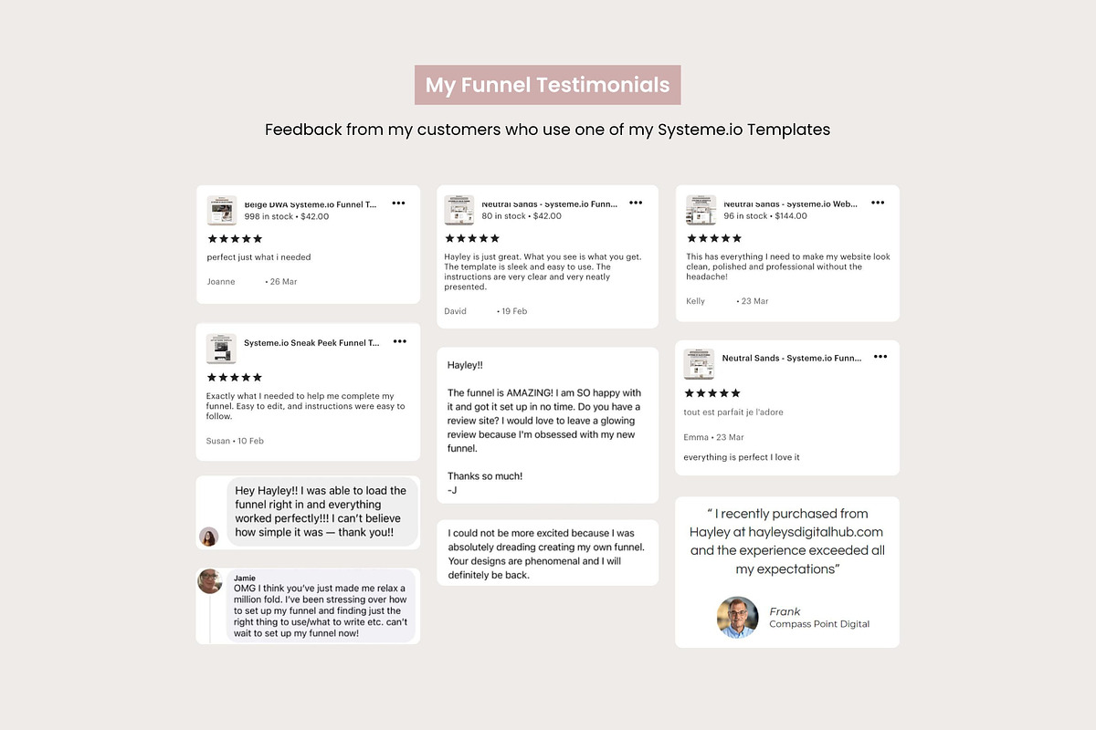 Systeme.io Blush Branding Paid Call, a Landing Page Template by Hayley's Digital Hub (Photo 8 of 10)