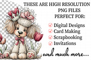 Whimsical Spring Poodle Clipart, an Illustration by Daily.Designs (Thumbnail 2 of 6)