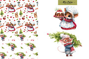 Watercolor Christmas Mice, an Illustration by atticandtales (Thumbnail 3 of 3)