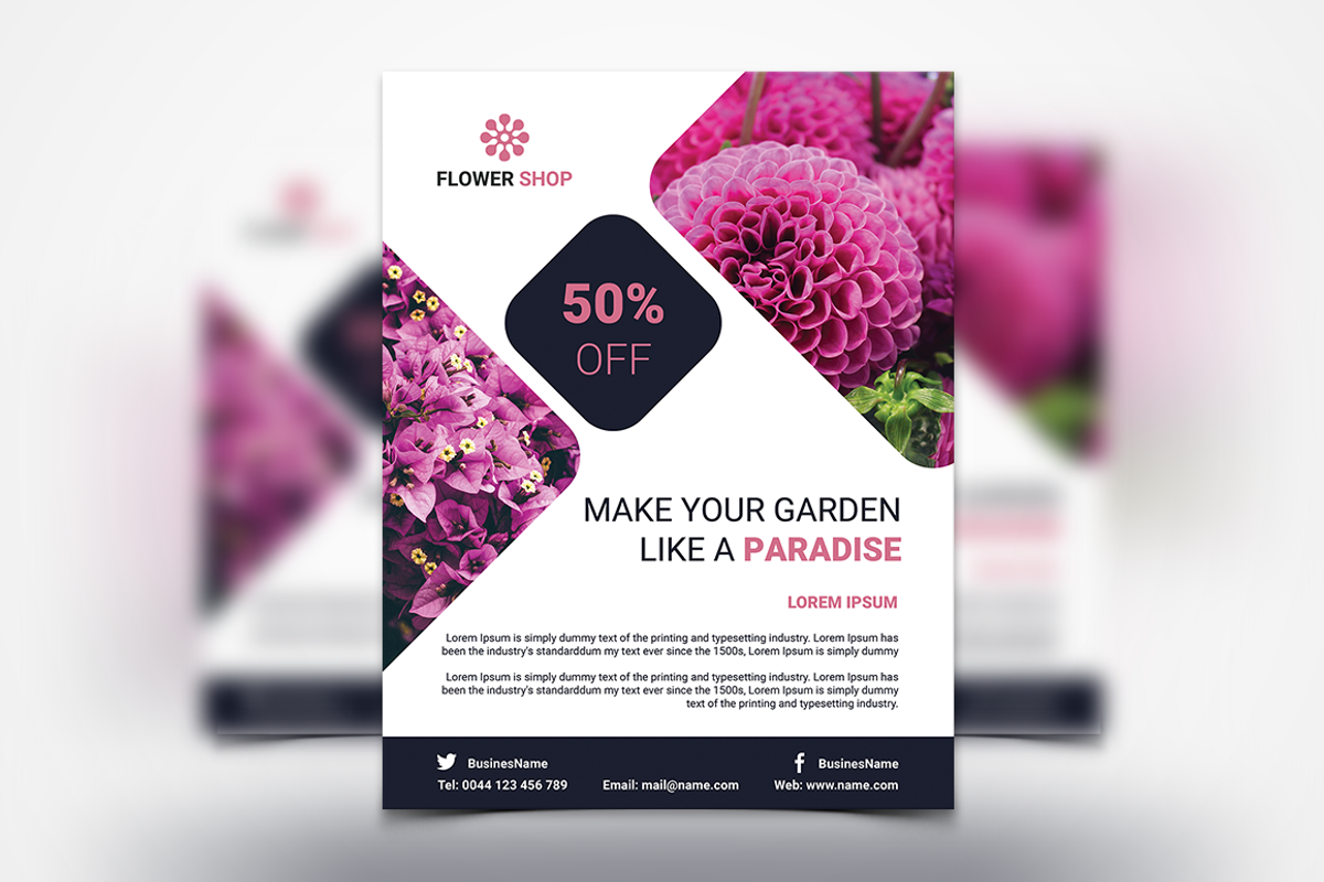 Flower Shop Flyer, a Flyer Template by UNIK Agency