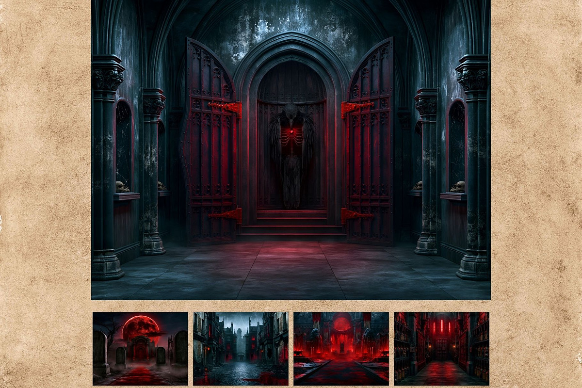 71 Halloween Horror Backdrops, a Seasonal Illustration by ThatsDesignArt (Photo 9 of 15)
