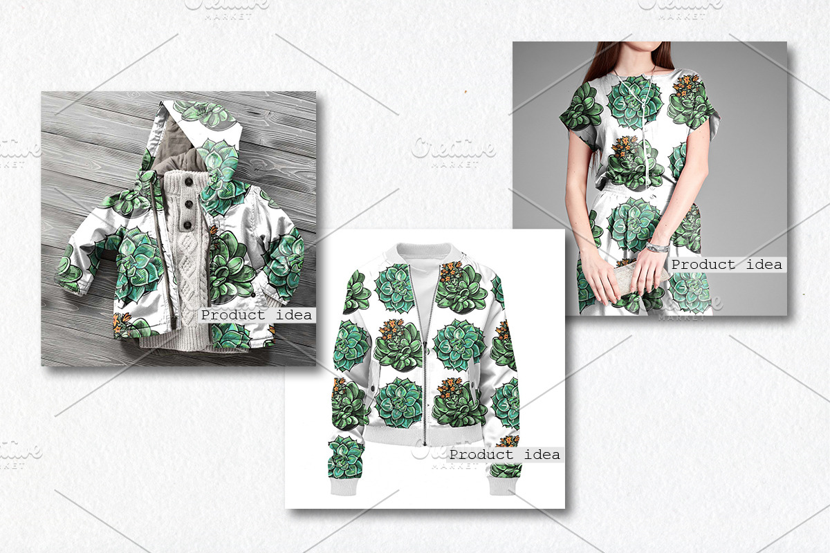 6 seamless patterns with succulents, a Pattern Graphic by AV Design (Photo 7 of 8)